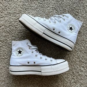 White Hightop Platform Converse